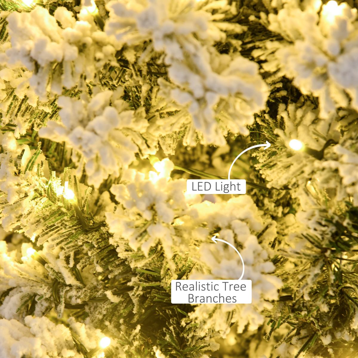 4ft Prelit Snow-Flocked Christmas Tree, Warm LED Lights, Green & White