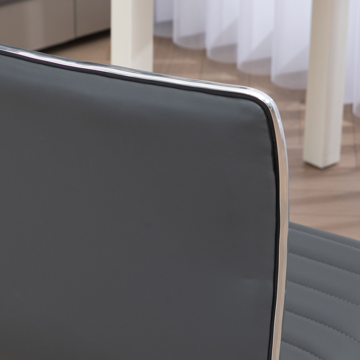 HOMCOM Armless Mid-Back Adjustable Office Chair with 360 Swivel Dark Grey