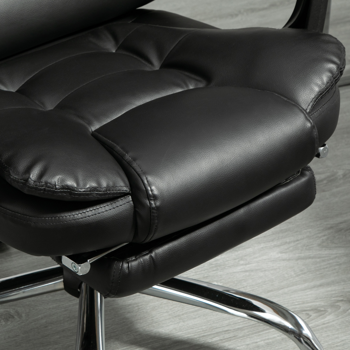 PU Leather Home Office Chair High Back Computer Chair with Swivel Wheels Black