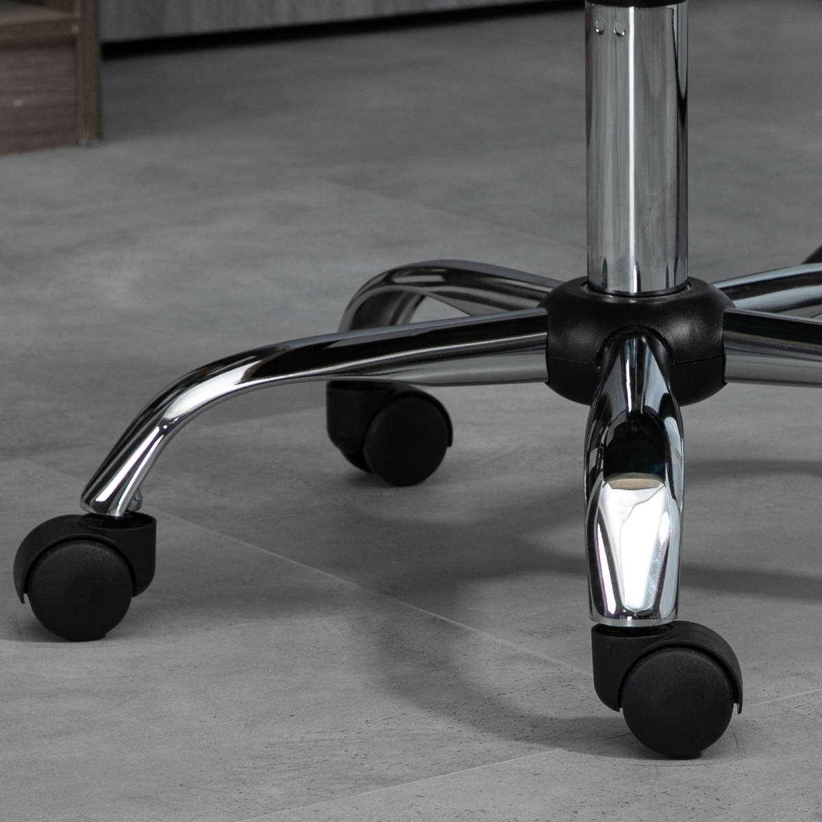 Vinsetto Armless Office Chair with Adjustable Height Mesh Back Wheels Beige