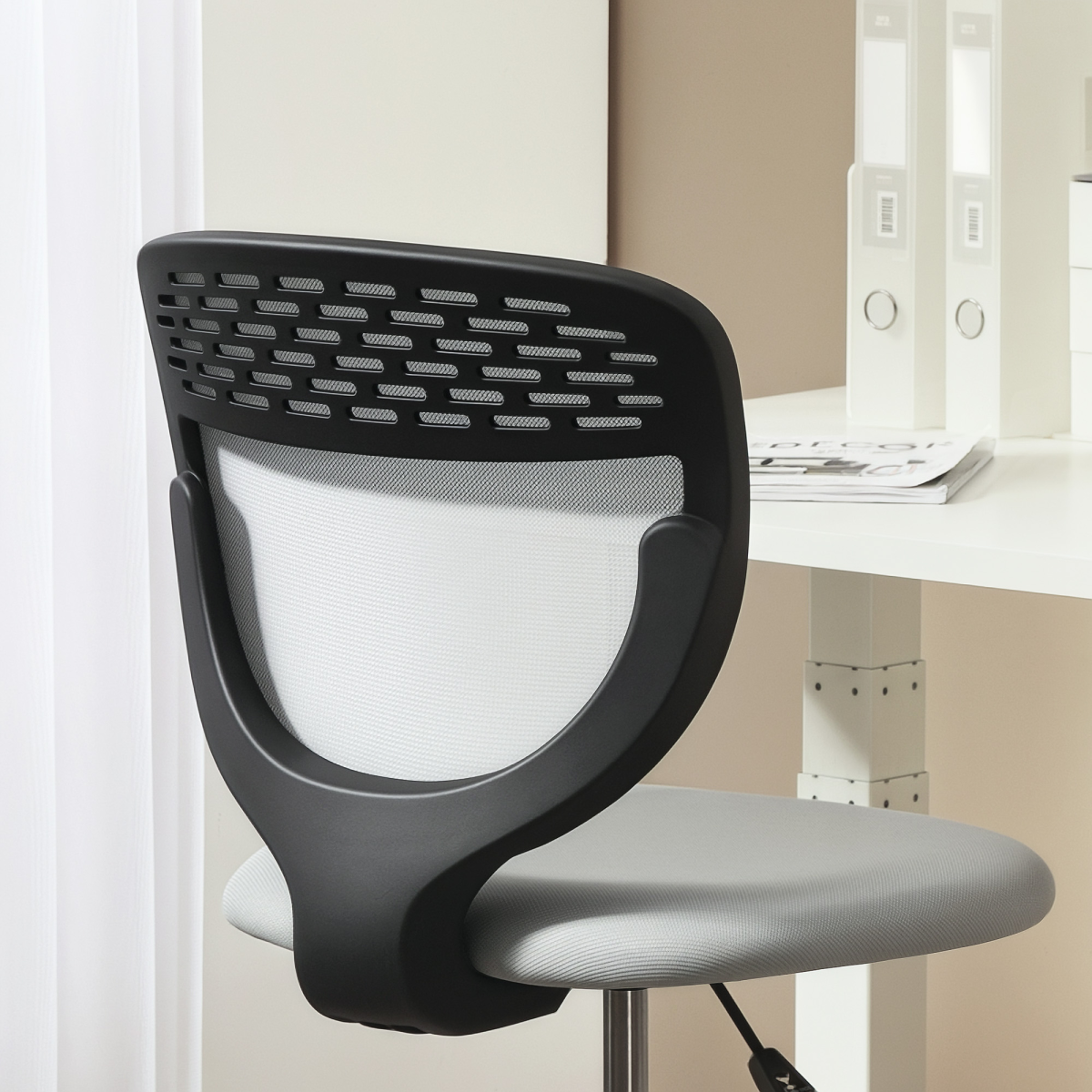 Vinsetto Draughtsman Chair, Office Chair with Wheels, Light Grey