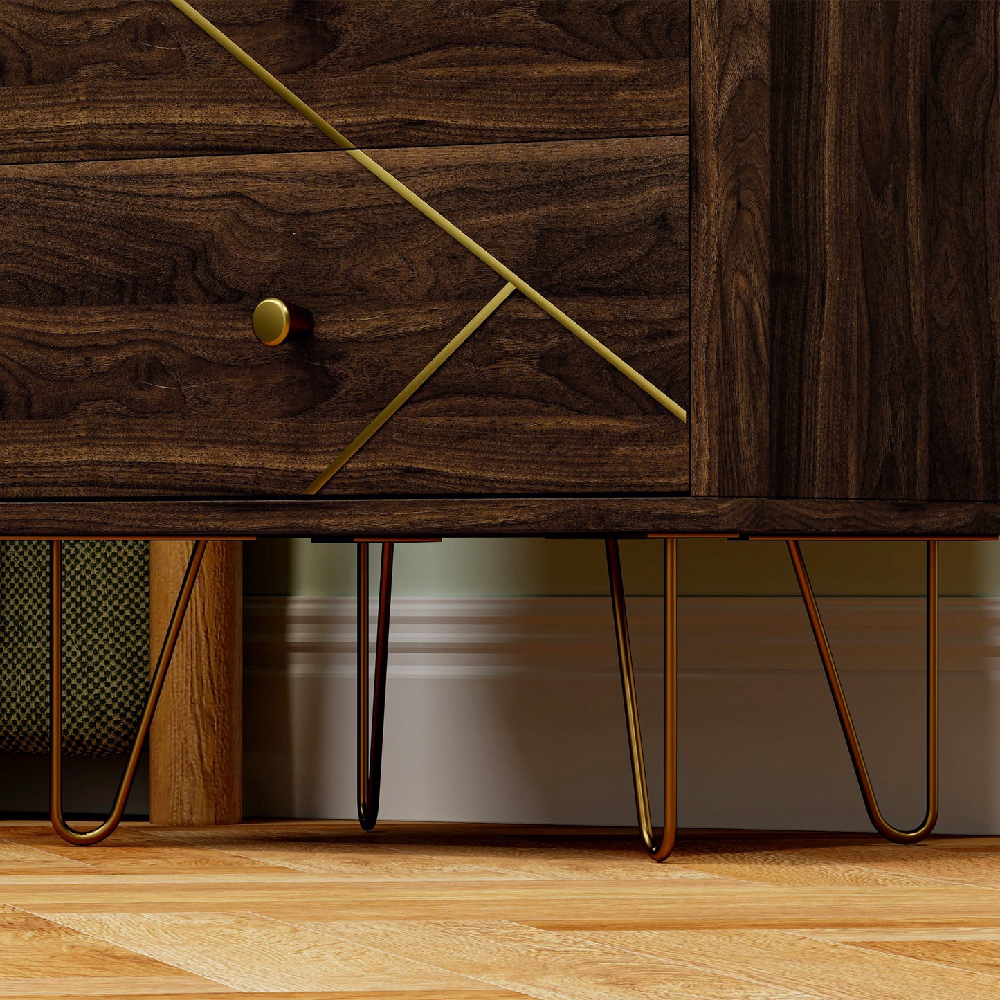 HOMCOM Bedside Tables Set of 2, Modern Side Table Set with 2 Drawers, Brown