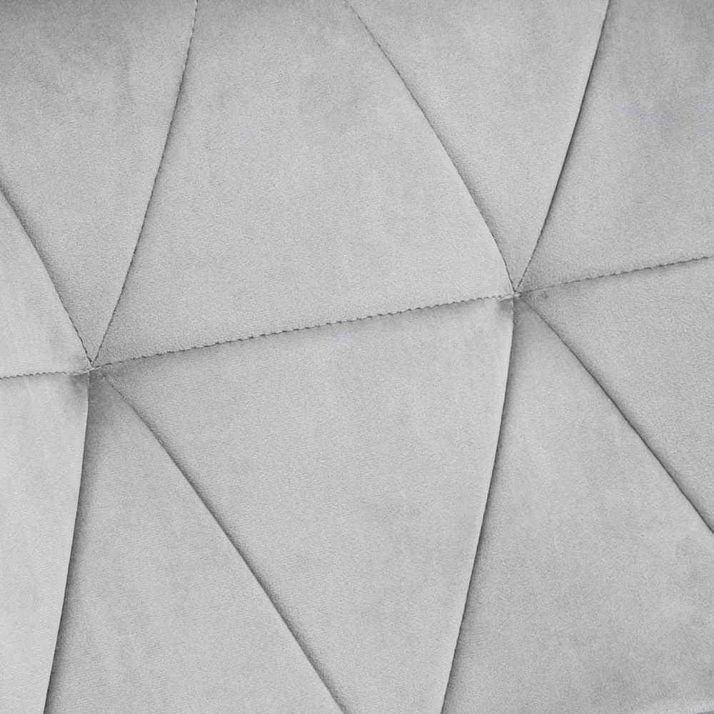 Set of 2 Elegant Velvet Bar Stools with Sturdy Metal Base - Grey Chic Design