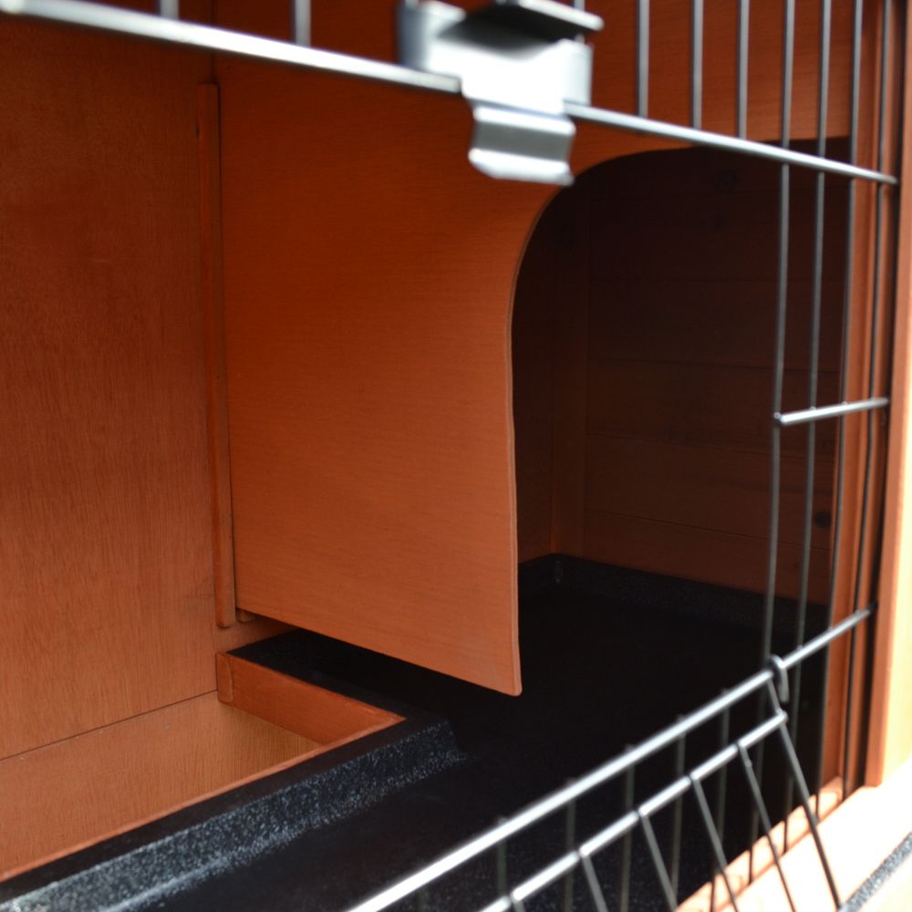 Spacious A-Frame Wooden Rabbit Hutch & Small Animal House with Easy Access Doors