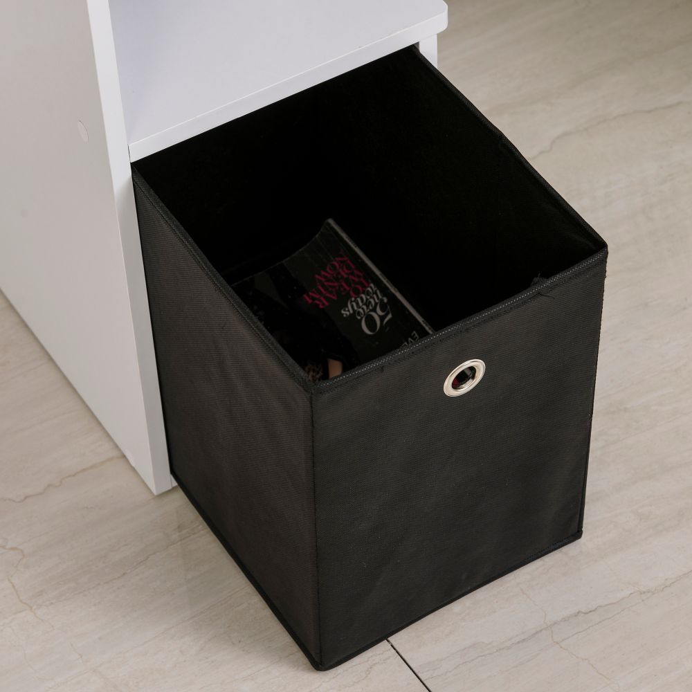 Stylish White Computer Desk with Keyboard Tray & Hidden Storage Solutions