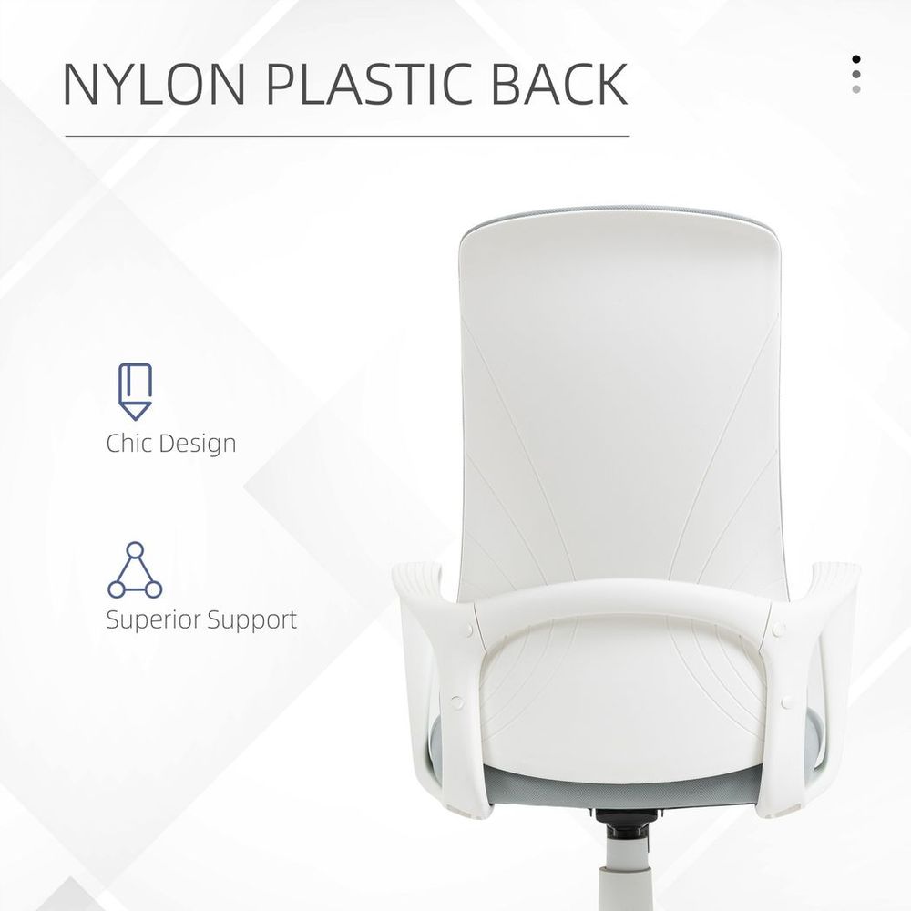 Vinsetto Grey High-Back Ergonomic Office Chair - Adjustable for Ultimate Comfort