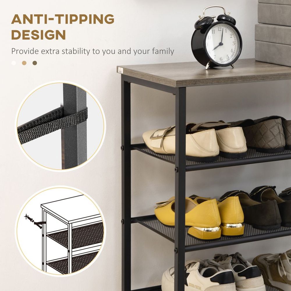 HOMCOM 8-Tier Shoe Rack - Stylish Storage for 21-24 Pairs in Any Entryway