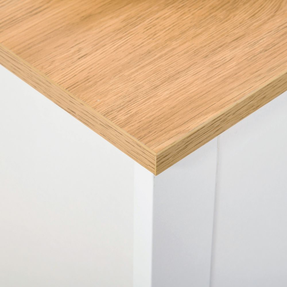 Stylish HOMCOM 12-Pair Shoe Storage Cabinet with 4 Shelves & 2 Drawers - White