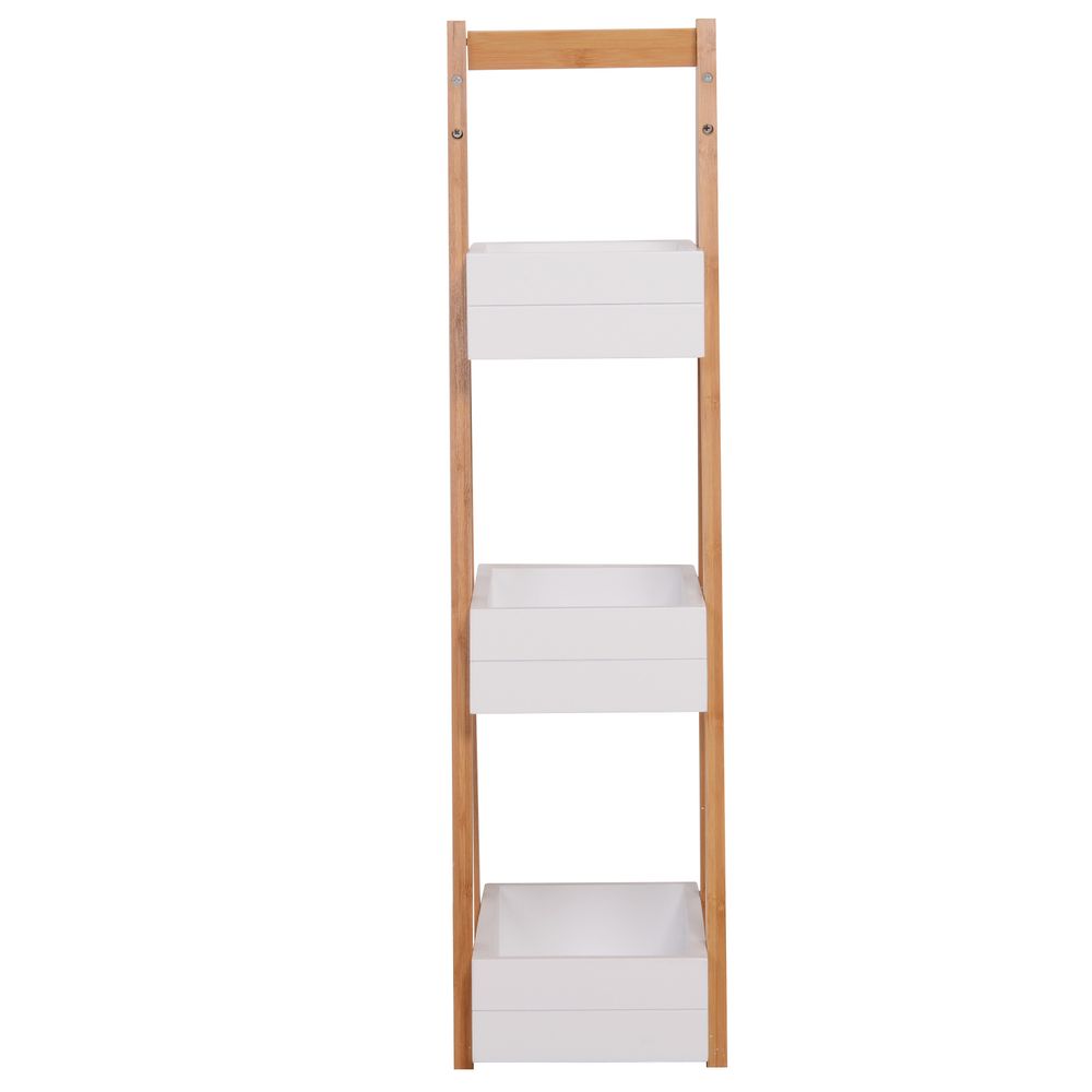 Elegant 3-Tier A-Shape Bamboo Rack for Stylish Bathroom or Living Space