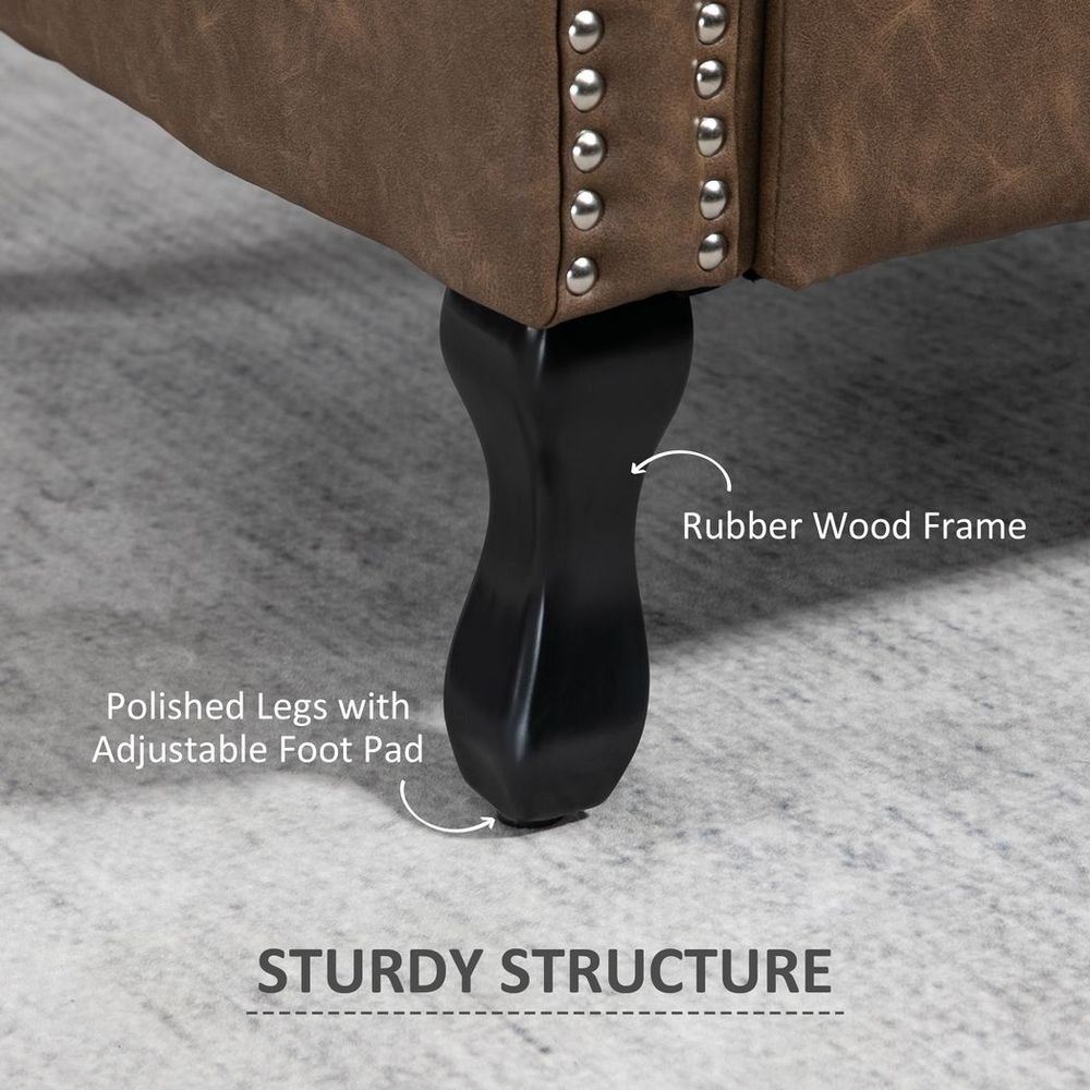 Vintage Chesterfield Wingback Accent Chair - Tufted Brown Elegance