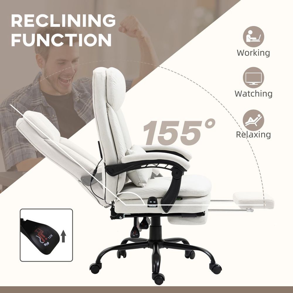 Vinsetto Heated Massage Office Chair - Luxurious Comfort & Vibration Therapy