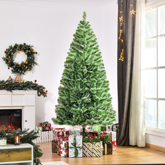 7ft Indoor Christmas Tree with 968-Tip PET Branches & Metal Stand