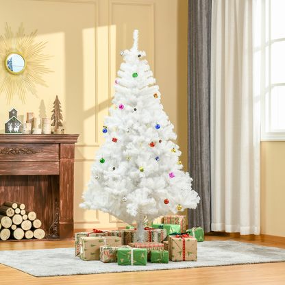 6ft Snowy White Christmas Tree with Detachable Metal Base & 930 Tips Included