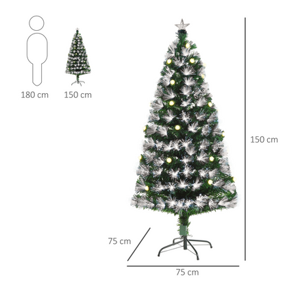 5ft White 90-LED Christmas Tree with Star Topper, Tri-Base, Pre-Lit