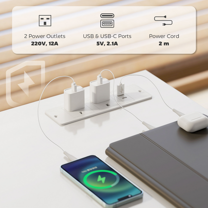 HOMCOM 120x60 cm Reversible White Home Office Desk - Spacious & Sleek