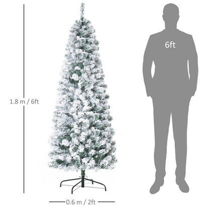 6ft Prelit Snow-Flocked Christmas Tree with 250 Warm LED Lights