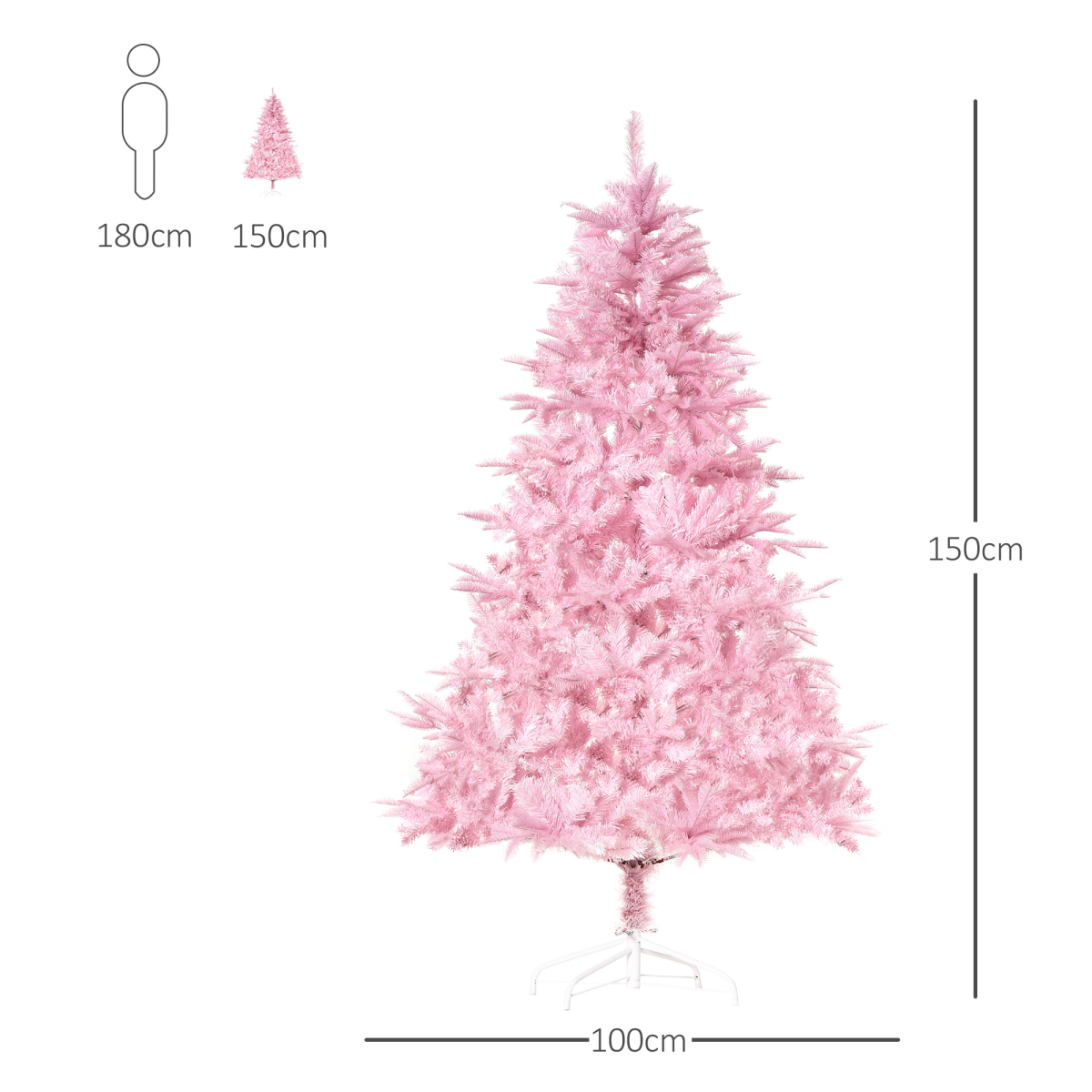 5ft Pink Artificial Christmas Tree | Auto-Open, 576 Branches, Easy Setup