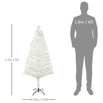 5ft Prelit Fiber-Optic Christmas Tree with Multicolor LED Lights