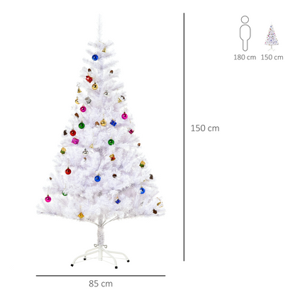 5ft Snow Artificial Christmas Tree with Metal Stand - 680 Tips, White