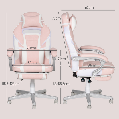 HOMCOM PU Leather Gaming Chair with Footrest 150 Degree Reclining Back