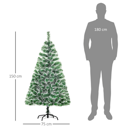 5ft Indoor Christmas Tree with 416 Tips, PET Branches, Metal Stand