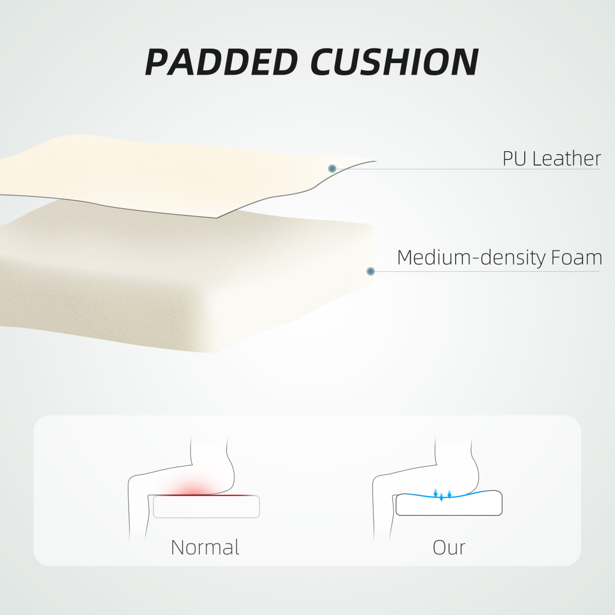 HOMCOM Executive Office Chair, Recliner Computer Chair with Footrest, Cream