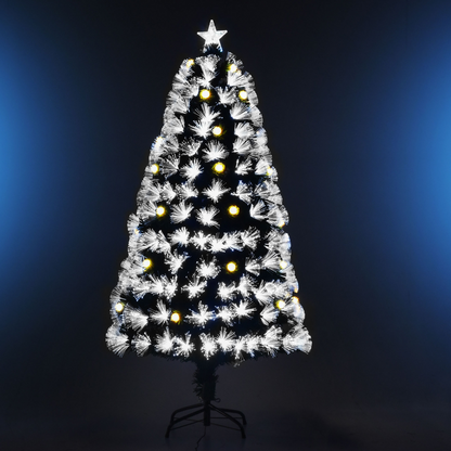 5ft White 90-LED Christmas Tree with Star Topper, Tri-Base, Pre-Lit