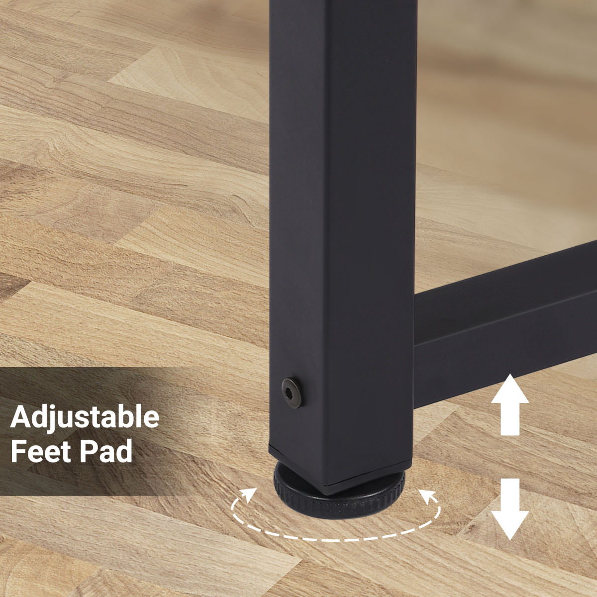 Oak Grain Tone Computer Desk with Black Metal Frame, 120W x 60D x 76H cm