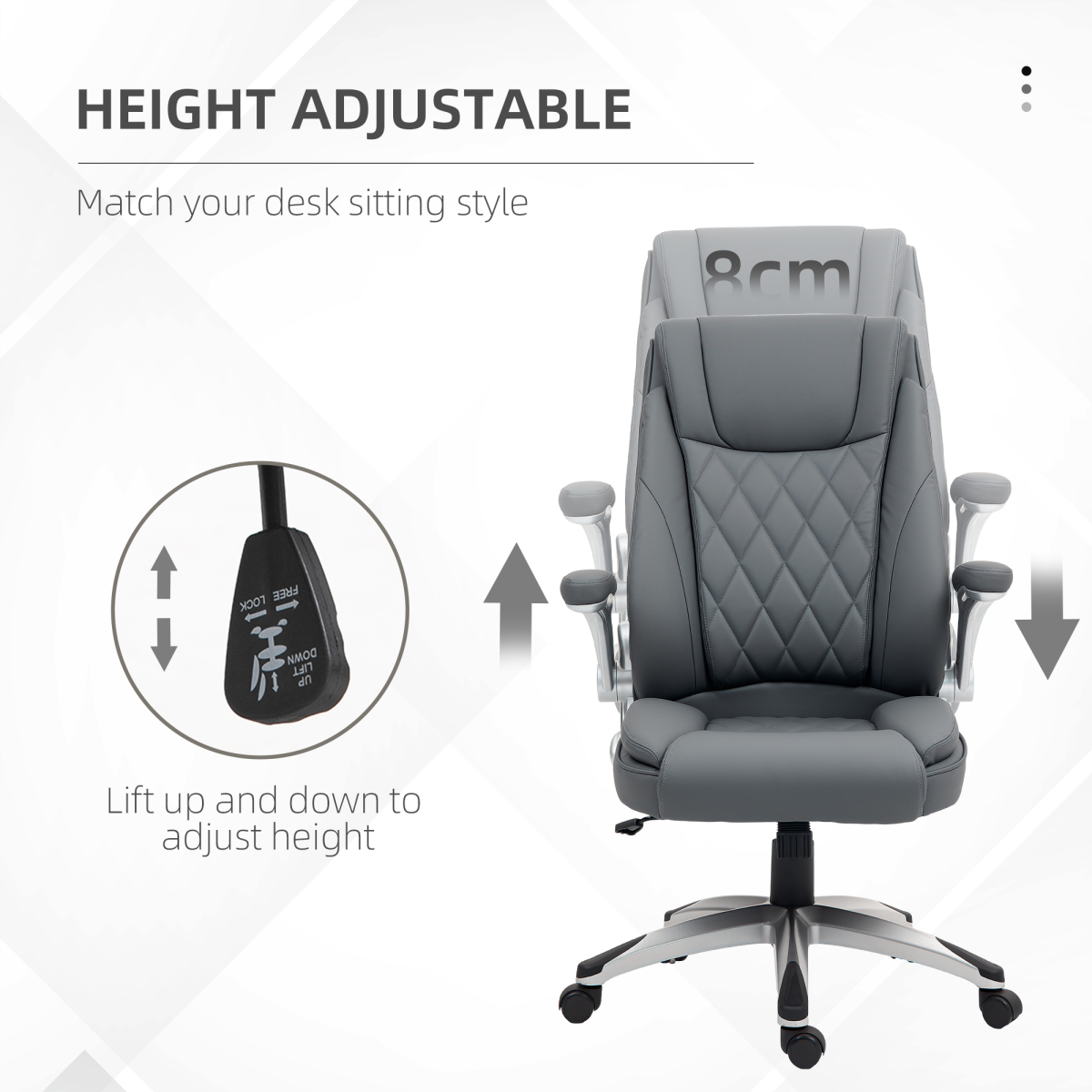 Vinsetto High Back Executive Office Chair Home Swivel Dark Grey