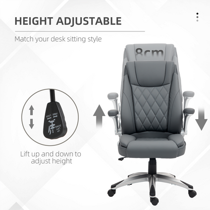 Vinsetto High Back Executive Office Chair Home Swivel Dark Grey