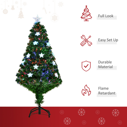 4ft Pre-Lit Artificial Christmas Tree with Fibre Star LED Lights - Indoor Green