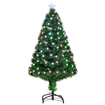 4ft Pre-Lit Fibre-Optic Christmas Tree with RGB LED Lights, 130 Branches