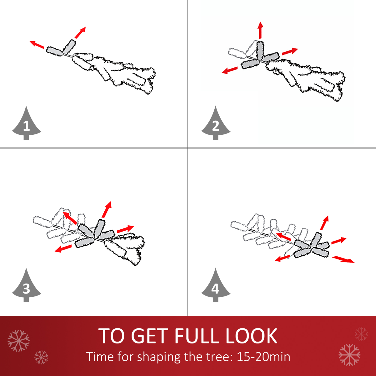 6ft Prelit Snow-Flocked Christmas Tree with 250 Warm LED Lights