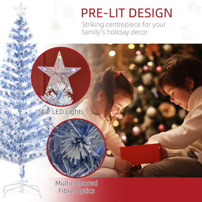 Fibre Optic Artificial Christmas Tree with 26 LED Lights HOMCOM