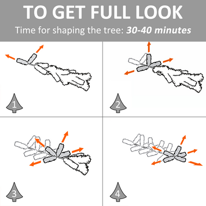 6ft White LED Christmas Tree - 90 LEDs, Star Topper, Tri-Base, Pre-Lit