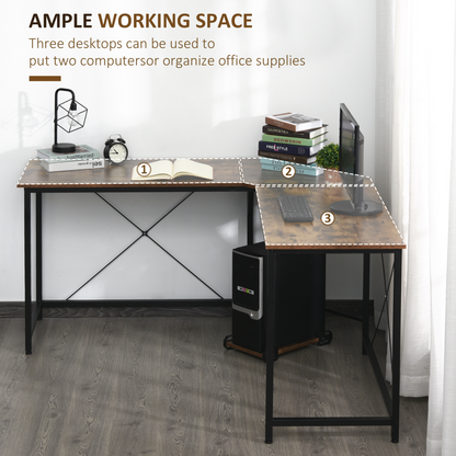 Corner L-Shape Gaming Desk: PC Workstation for Home Office