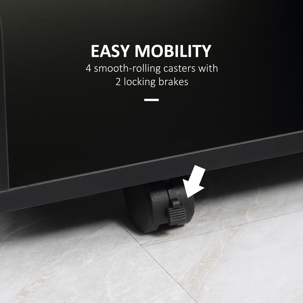 HOMCOM Wheeled Computer Desk with Sliding Keyboard Tray, Black