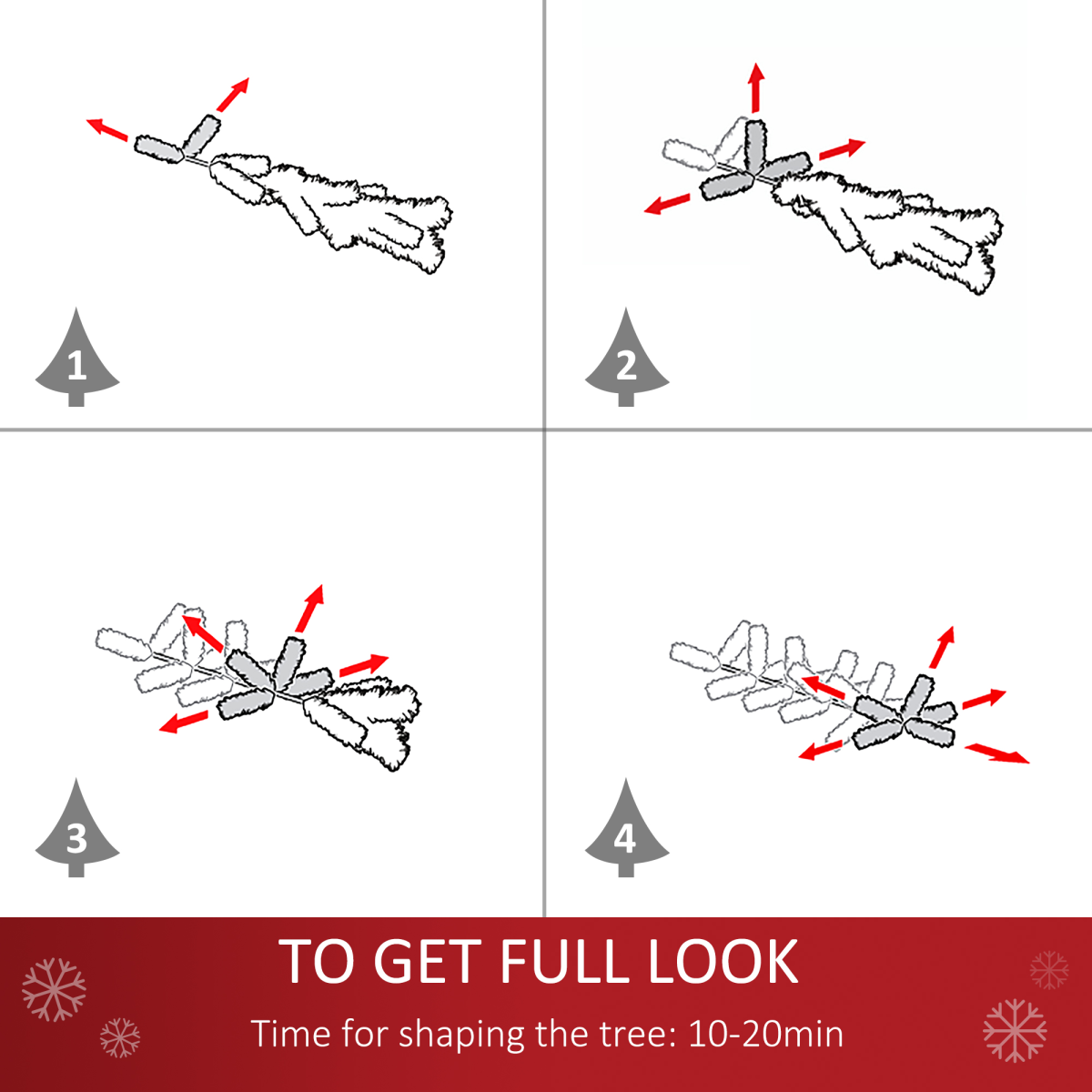 4ft Prelit Snow-Flocked Christmas Tree, Warm LED Lights, Green & White