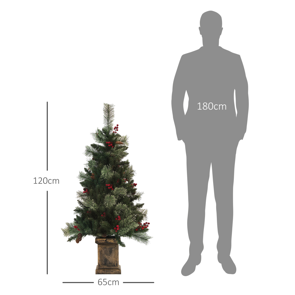 HOMCOM 1.2m Prelit Christmas Tree - 100 Warm White LEDs, 8 Modes