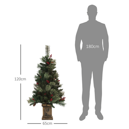 HOMCOM 1.2m Prelit Christmas Tree - 100 Warm White LEDs, 8 Modes
