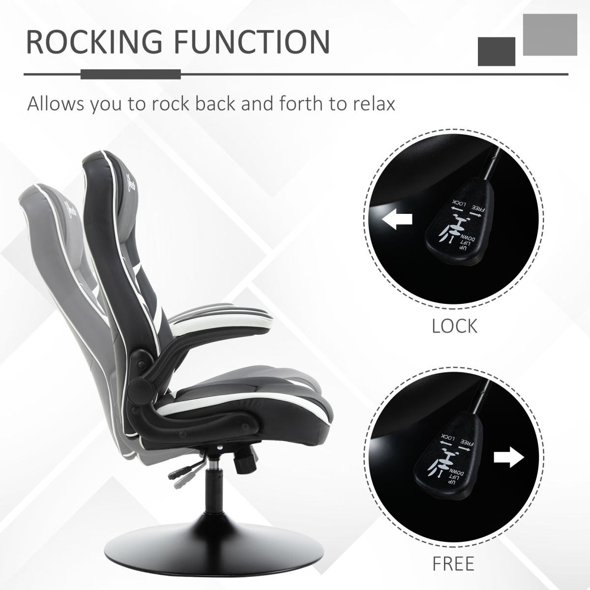 Racing Office Chair PVC Leather Computer Gaming Height Adjustable