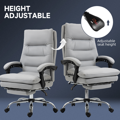 Vinsetto Microfibre Vibration Massage Office Chair with Heat, Footrest, Grey