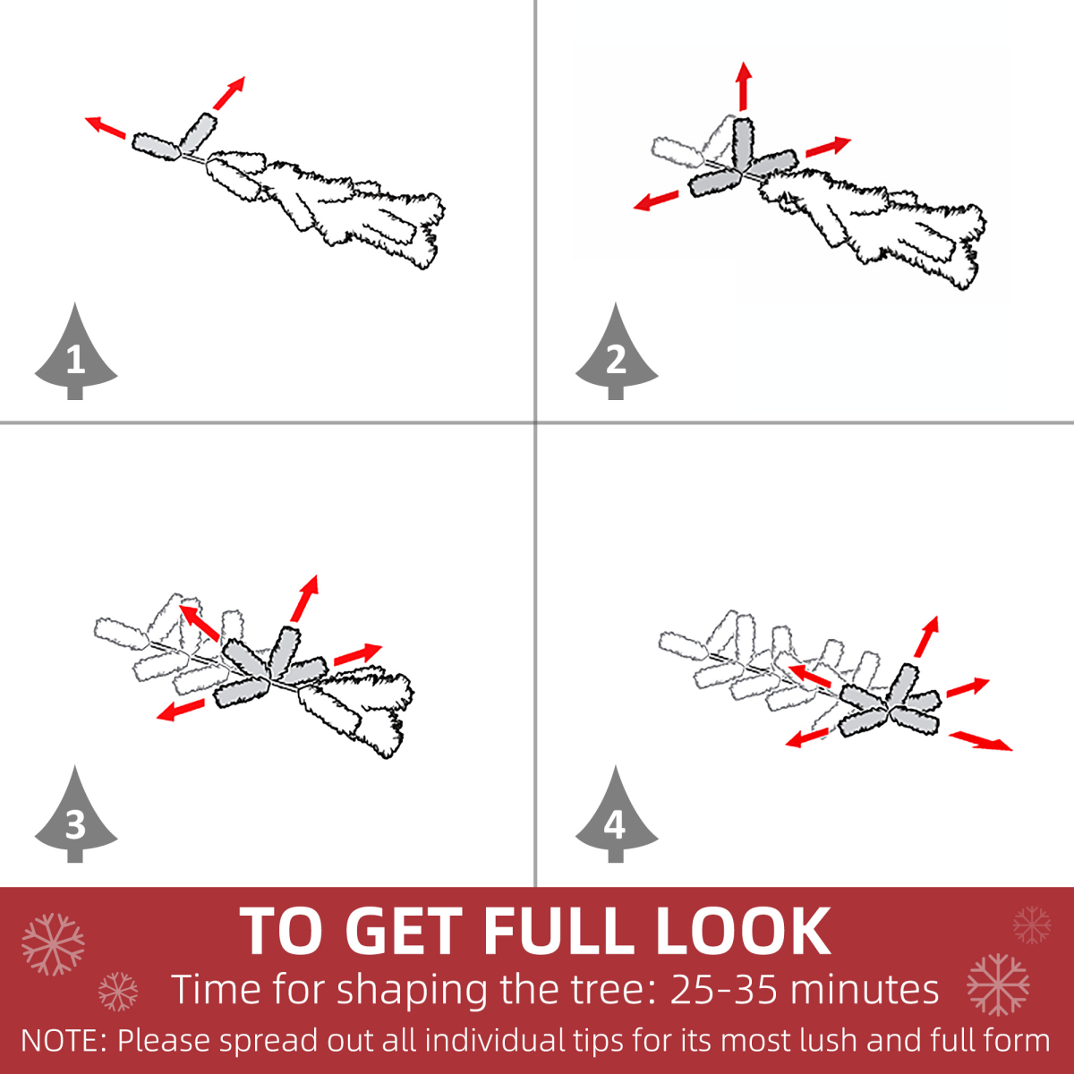 6ft Green Christmas Tree with Warm White LEDs, 8 Light Patterns