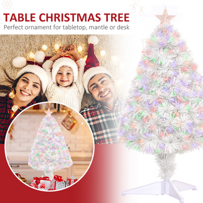 2.5ft Prelit Tabletop Christmas Tree with Fibre Desk & White Star