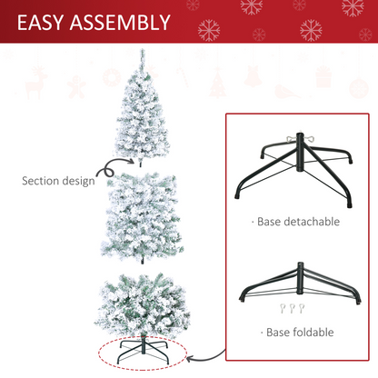 6ft Prelit Snow-Flocked Christmas Tree with 250 Warm LED Lights