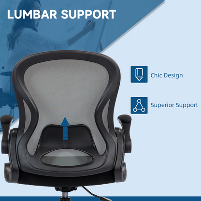 Vinsetto Draughtsman Chair Tall Office Chair w/ Adjustable Footrest, Dark Grey