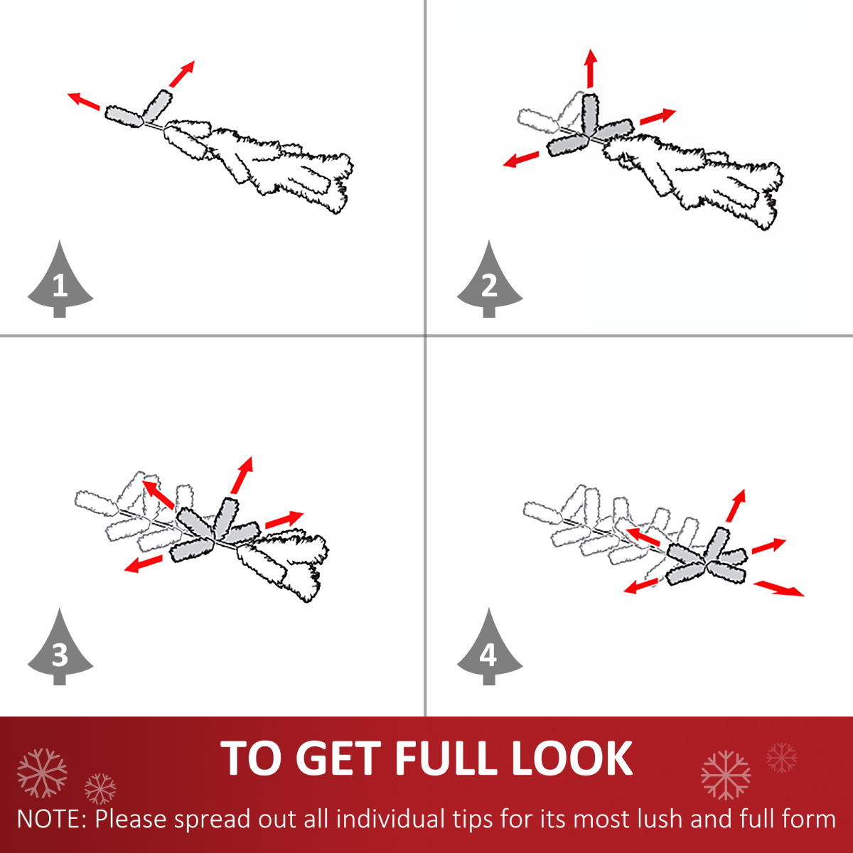 5ft White-Blue 21-LED Artificial Fibre Christmas Tree, Hinged & Easy Store