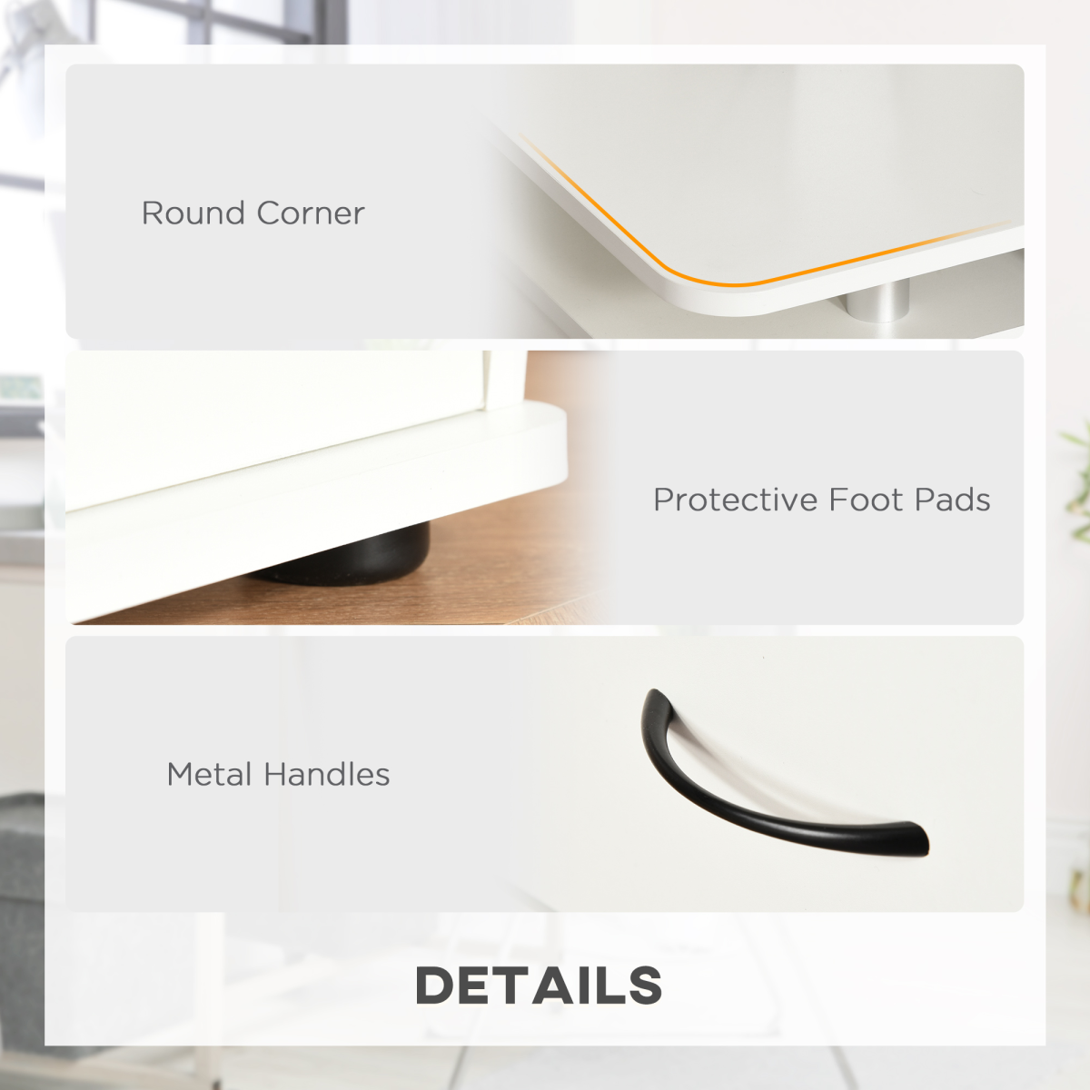 HOMCOM White Computer Desk with Keyboard Tray, Drawer & Monitor Shelf