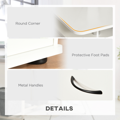 HOMCOM White Computer Desk with Keyboard Tray, Drawer & Monitor Shelf