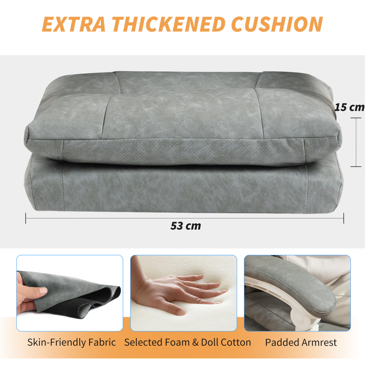 HOMCOM Office Chair with Adjustable Lumbar Support, Computer Chair, Grey